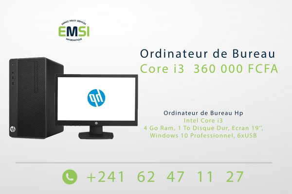 Ordinateur de Bureau Hp Intel Core i3