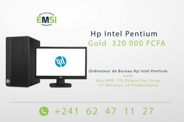 Ordinateur de Bureau Hp Intel Pentium Gold