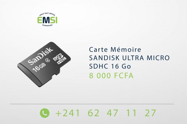 Carte mémoire SANDISK ULTRA MICRO SDHC 16 Go