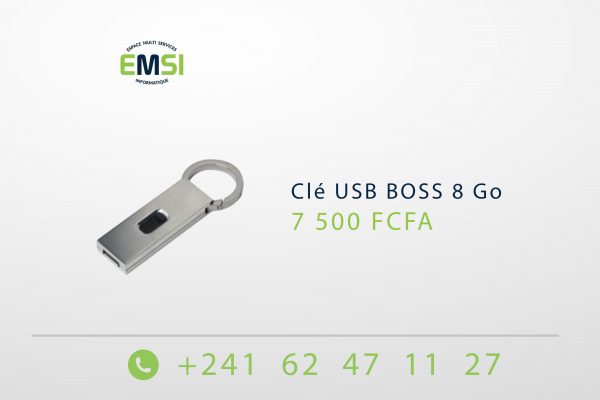 Clé USB BOSS Bleu 8 Go en porte clé